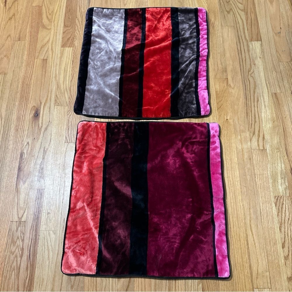 Sonia Rikiel for Roche Bobois velvet velour pillow covers set of 2 FRANCE